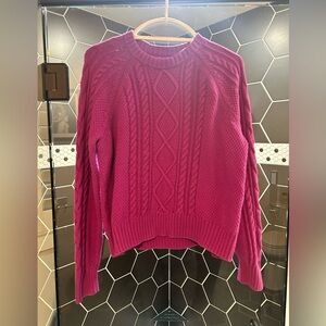 GAP Women's Medium Tall Cable Knit Sweater - Magenta